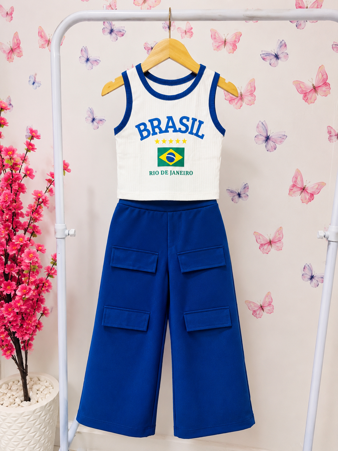 Conjunto Pérola Azul Brasil 🇧🇷💙