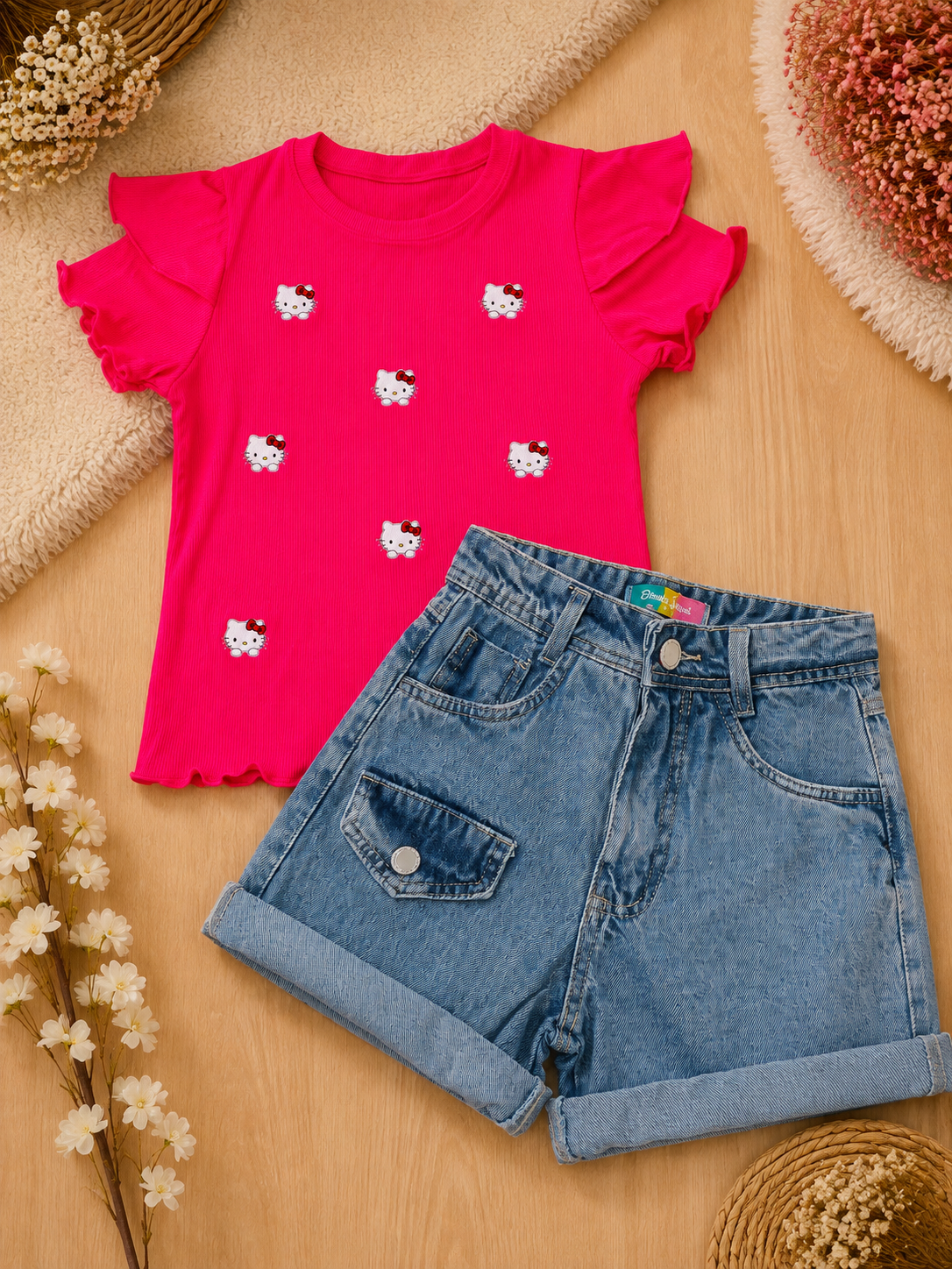 Conjunto - short jeans + blusa
