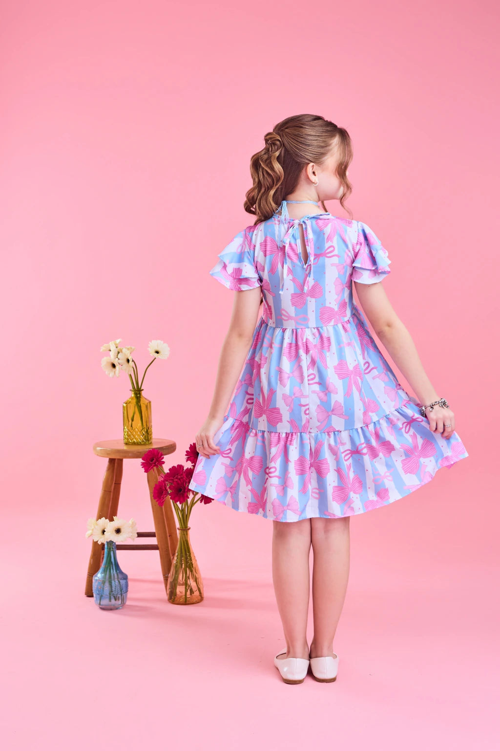 VESTIDO SORAIA LAÇO ROSA