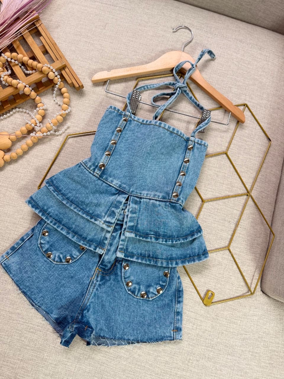 Conjunto jeans -Short + Blusa