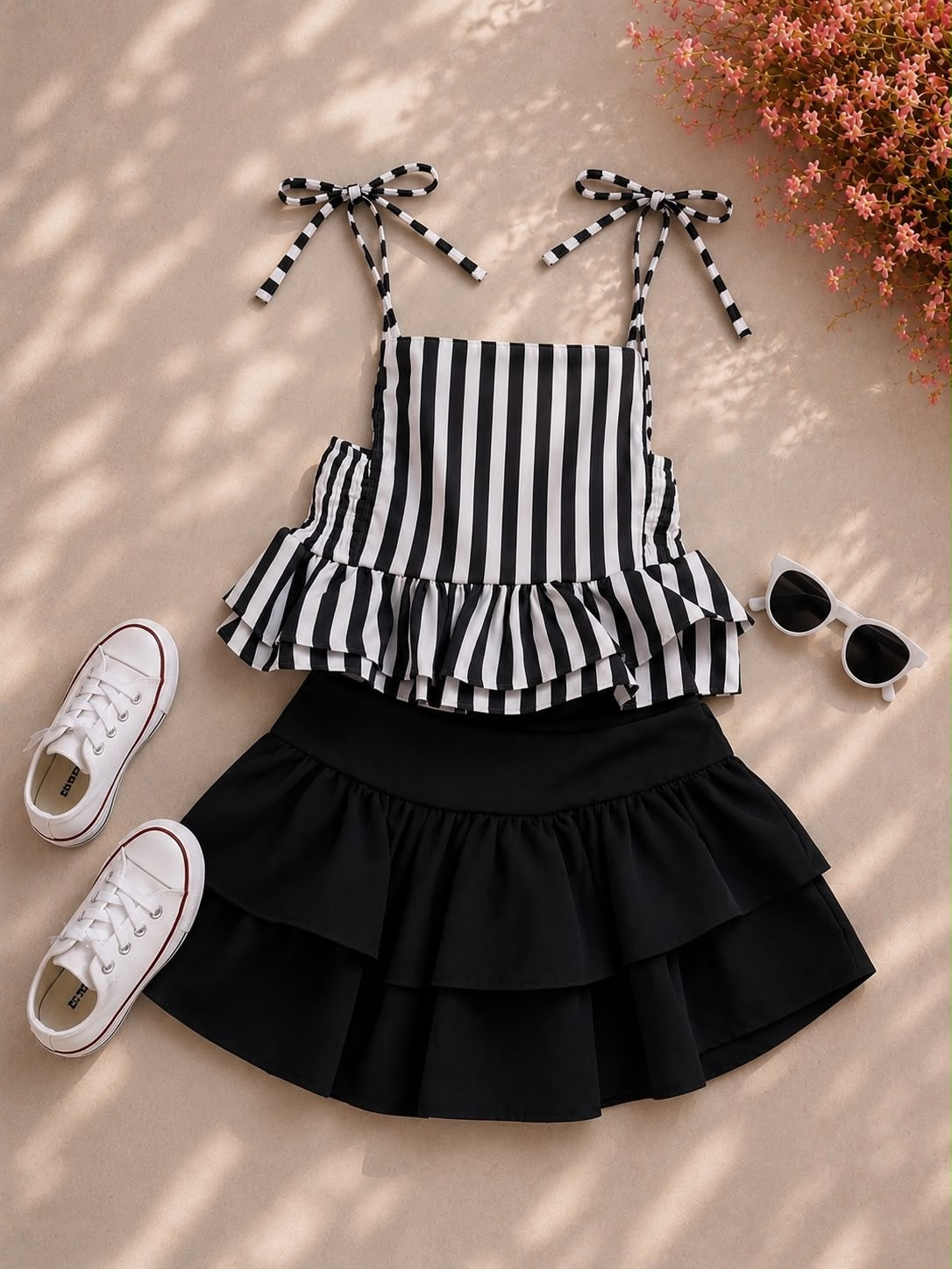 Conjunto Listrado Preto