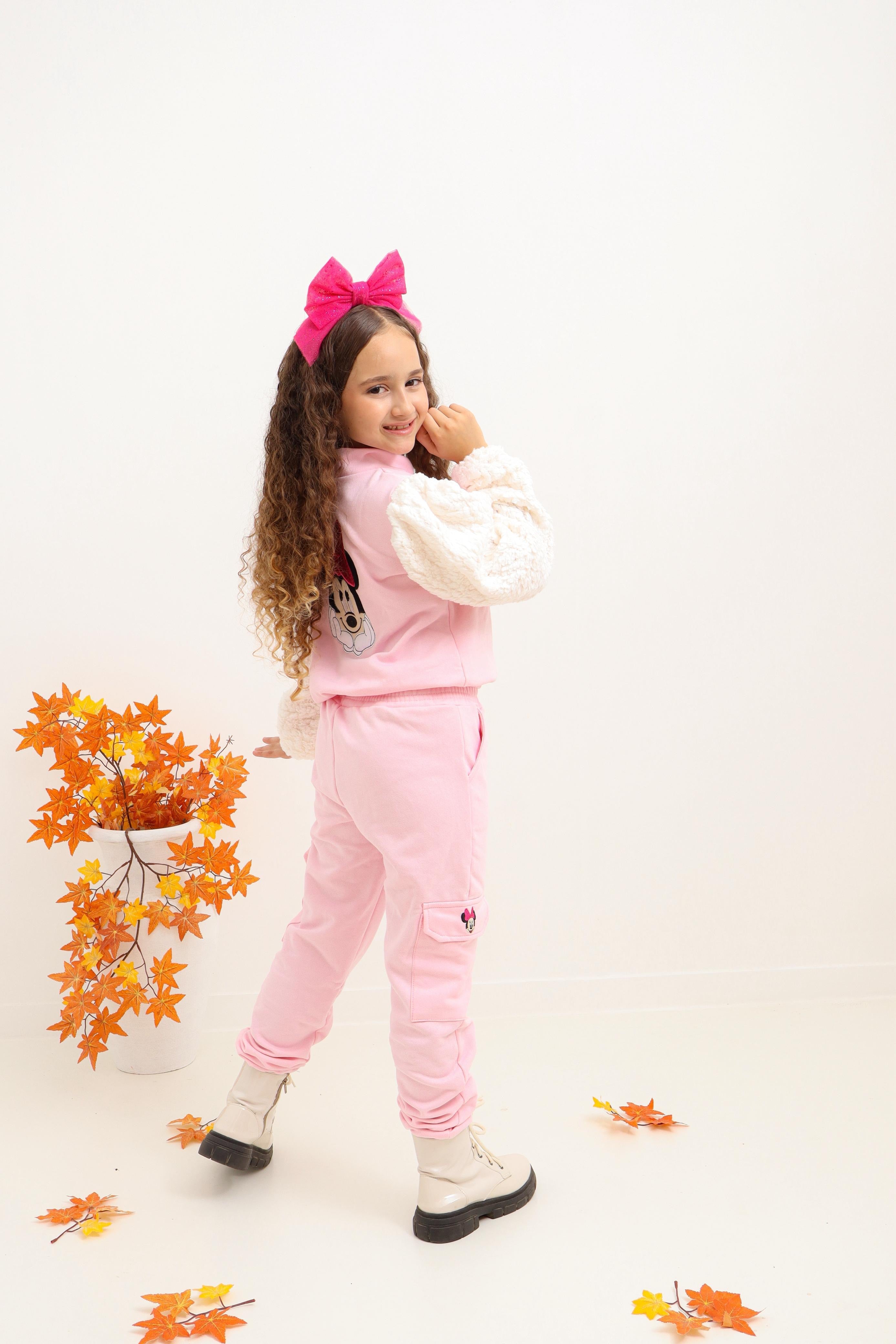 Conjunto Moletom de zíper MINNIe rosa