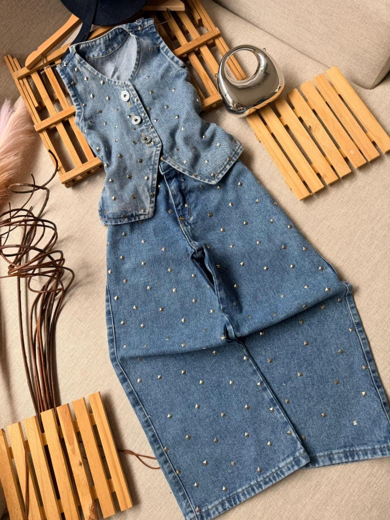 Conjunto jeans spikes taxinhas