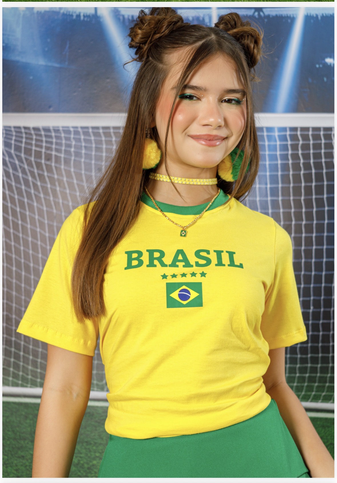 Combinadinho Brasil (Saia Verde com short por baixo)