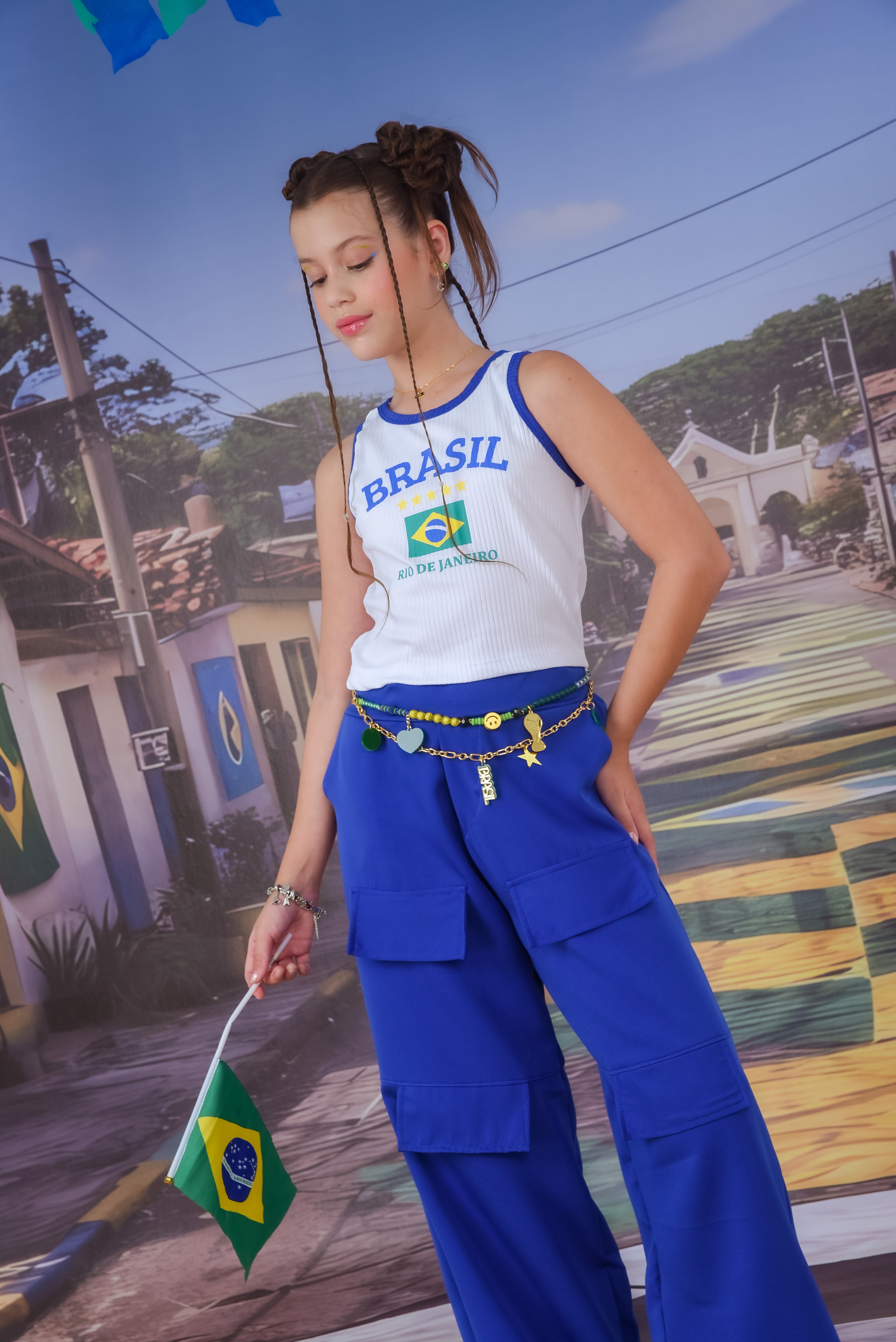 Conjunto Pérola Azul Brasil 🇧🇷💙