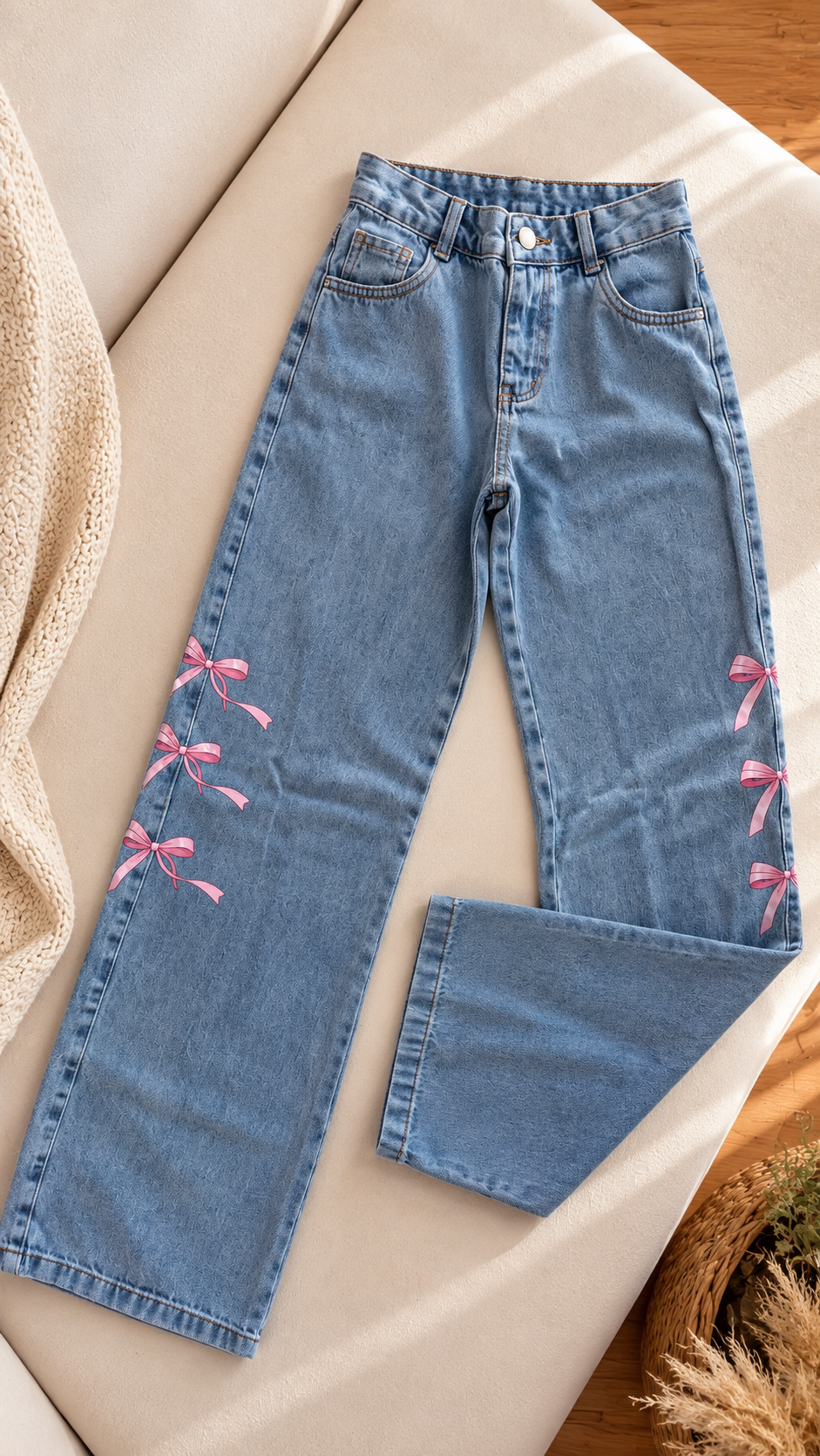 Calça Wide Leg Laços