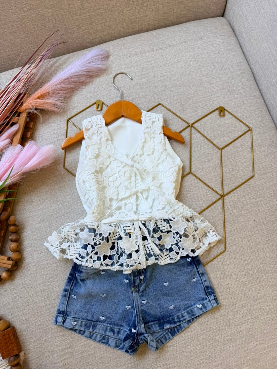 Blusa lacinho renda