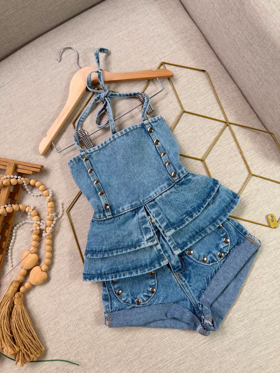 Conjunto jeans -Short + Blusa