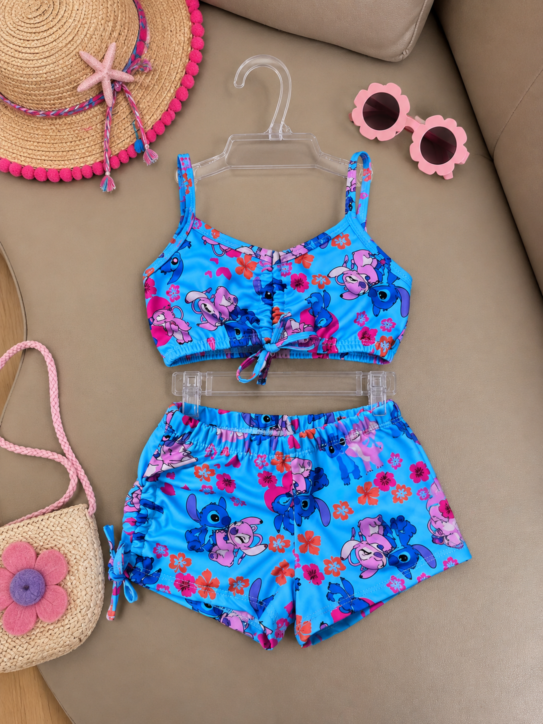 Biquíni Infantil biquíni top  com Short Stitch