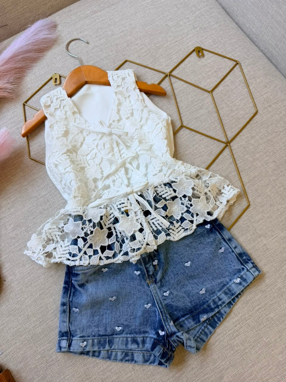 Blusa lacinho renda