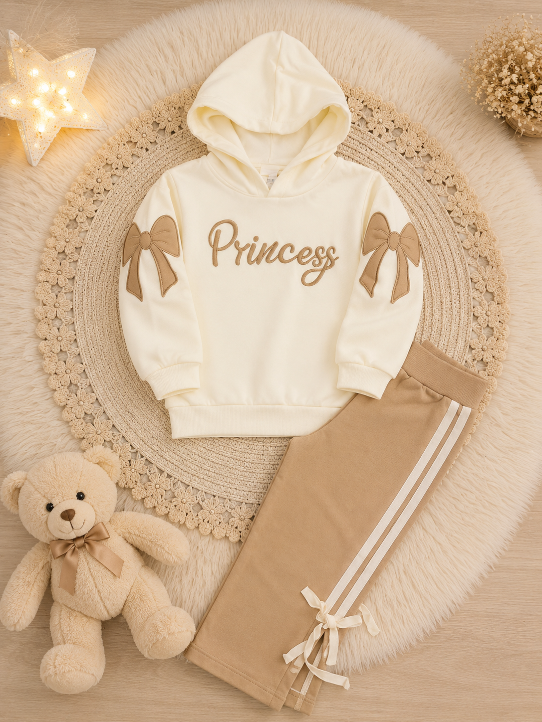 CONJUNTO NUDE MOLETOM PRINCESA