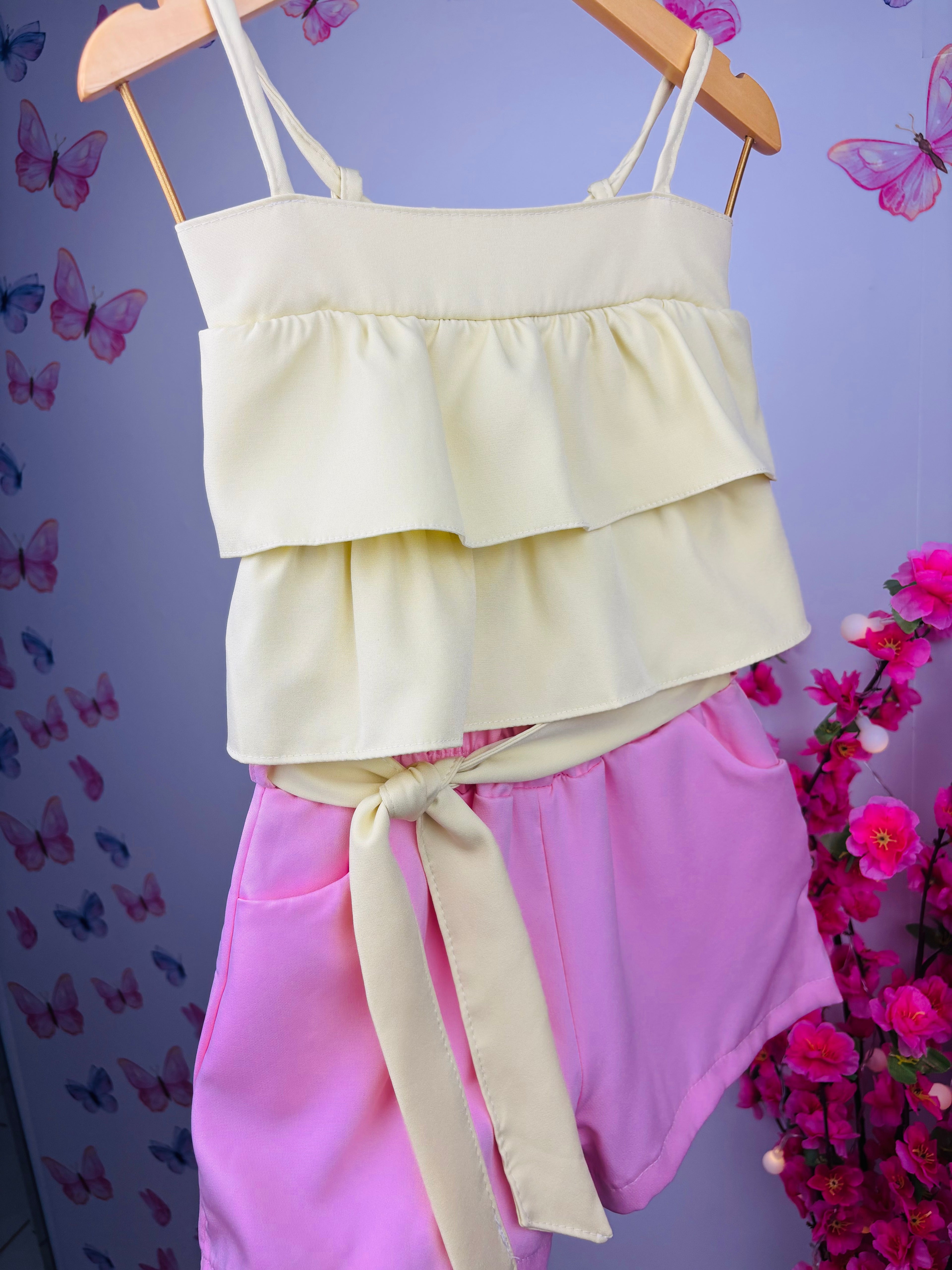 Conjunto Color -  rosa e amarelo