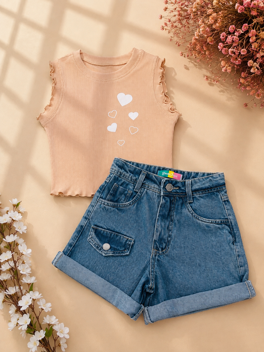 Conjunto - short jeans + blusa