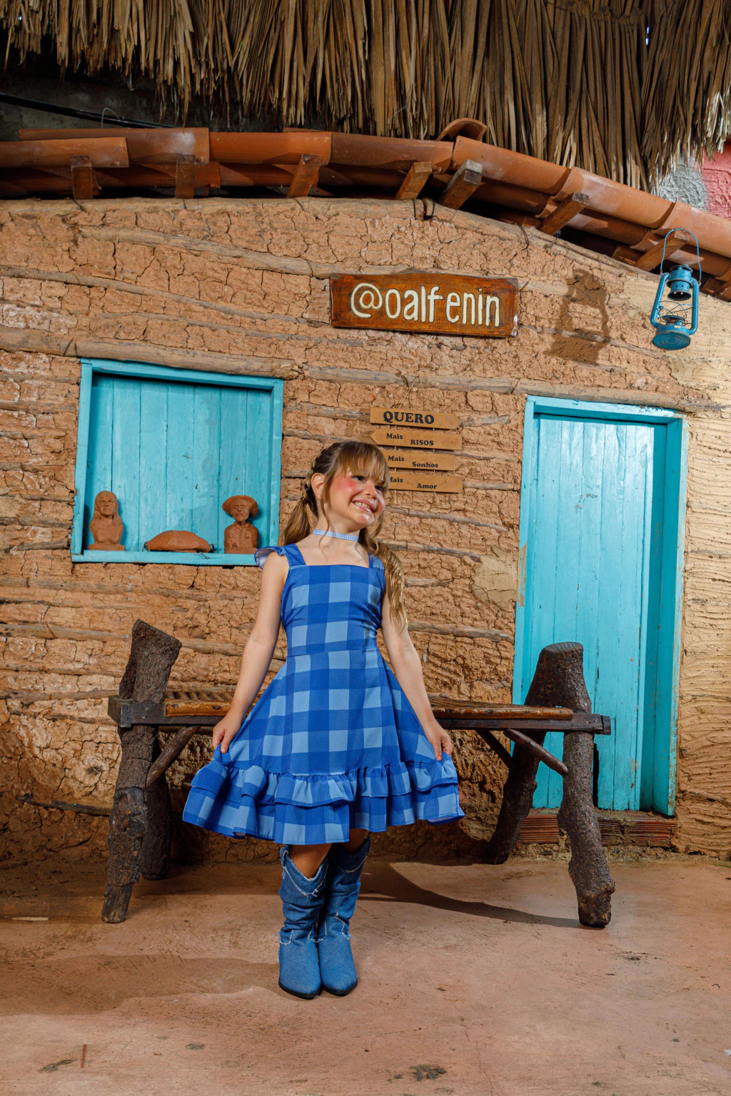 Vestido Danielle (Xadrez Azul)