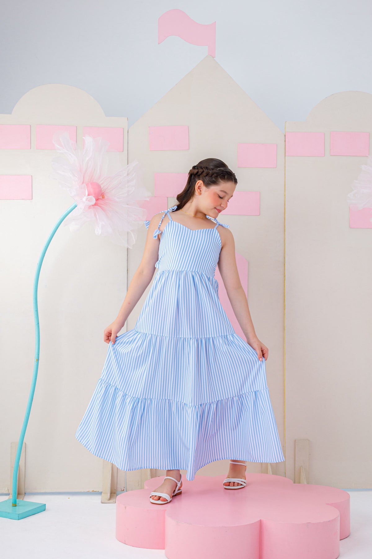 Vestido Longo Listrado