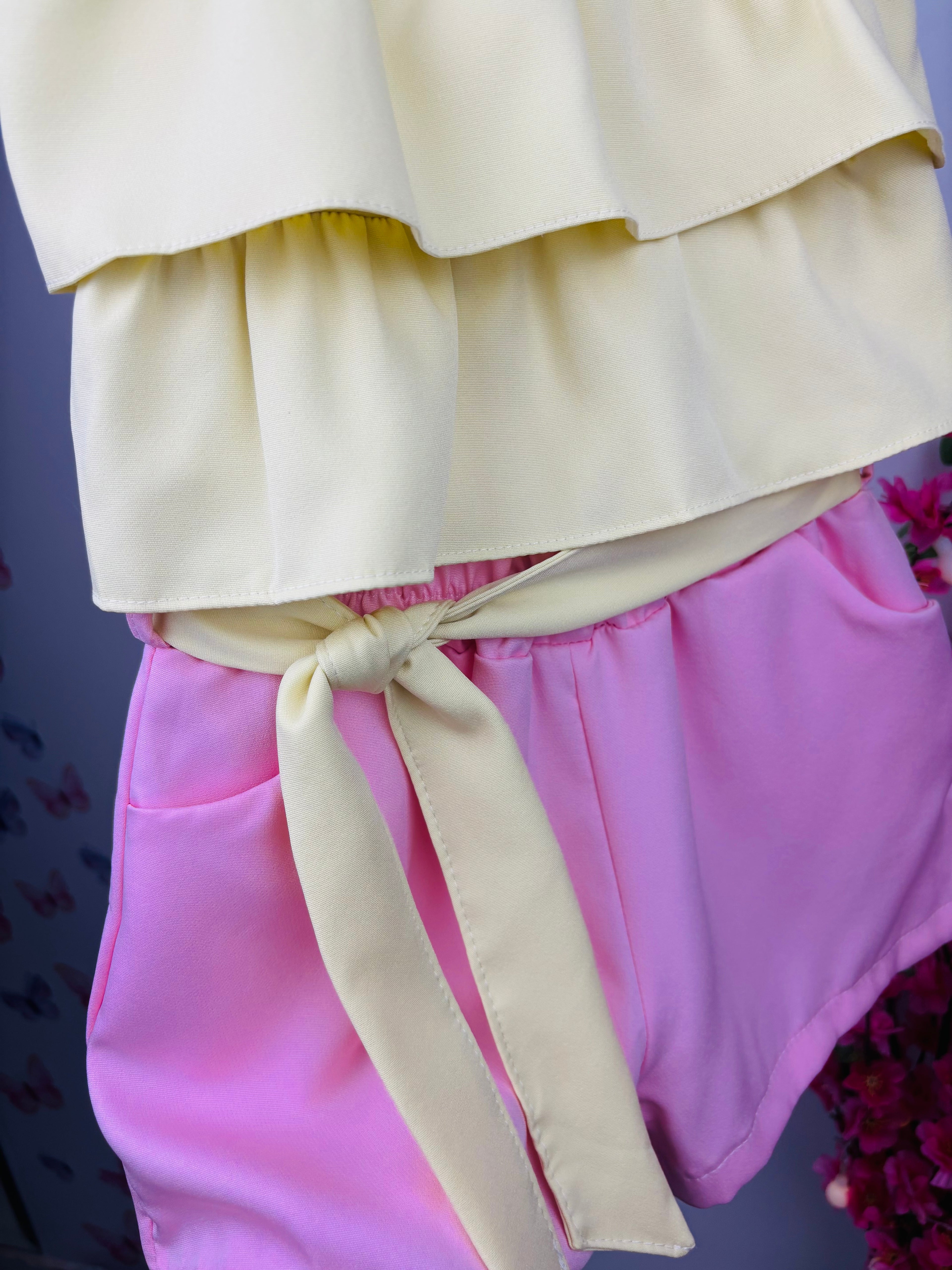 Conjunto Color -  rosa e amarelo