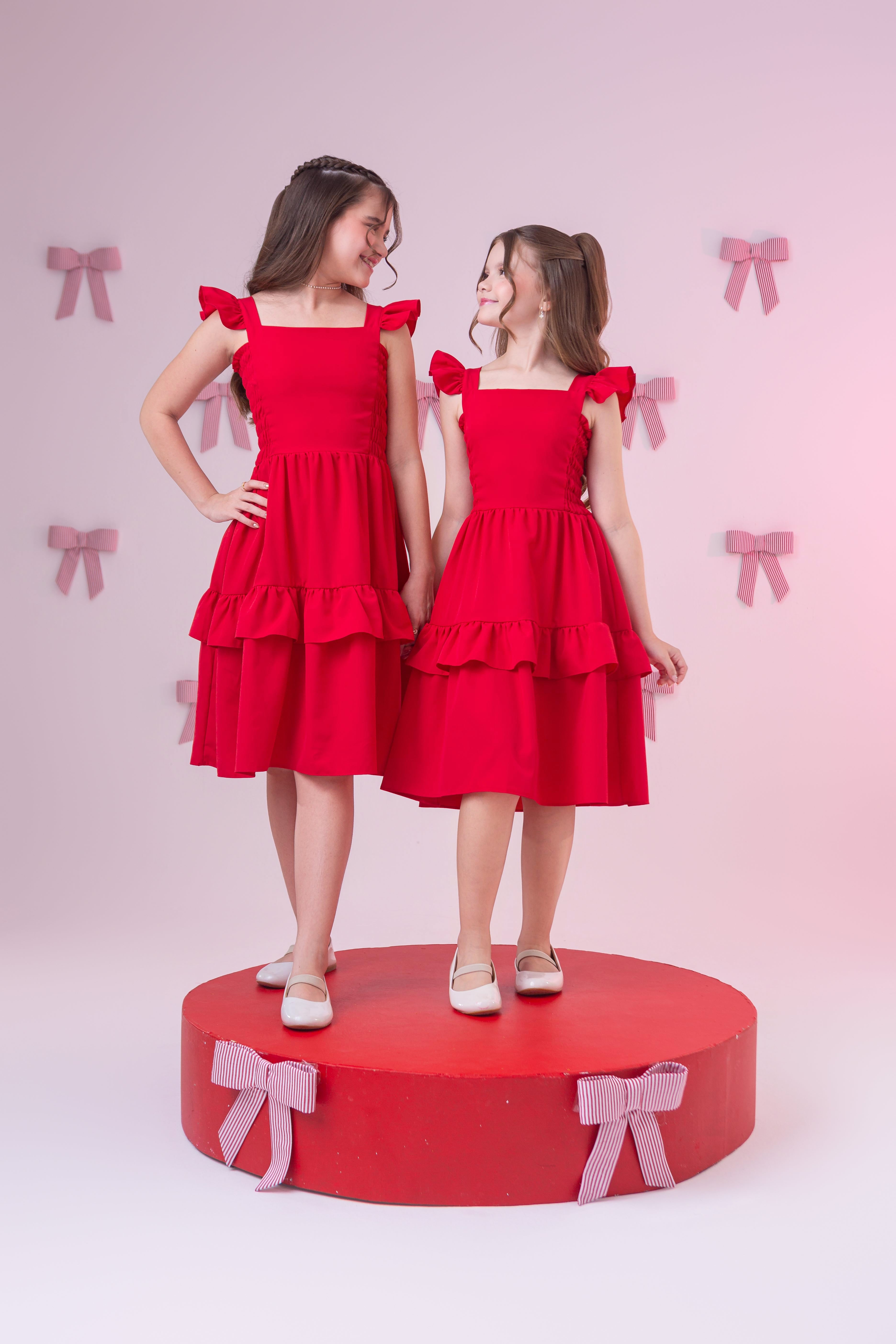 Vestido babadinho VERMELHO