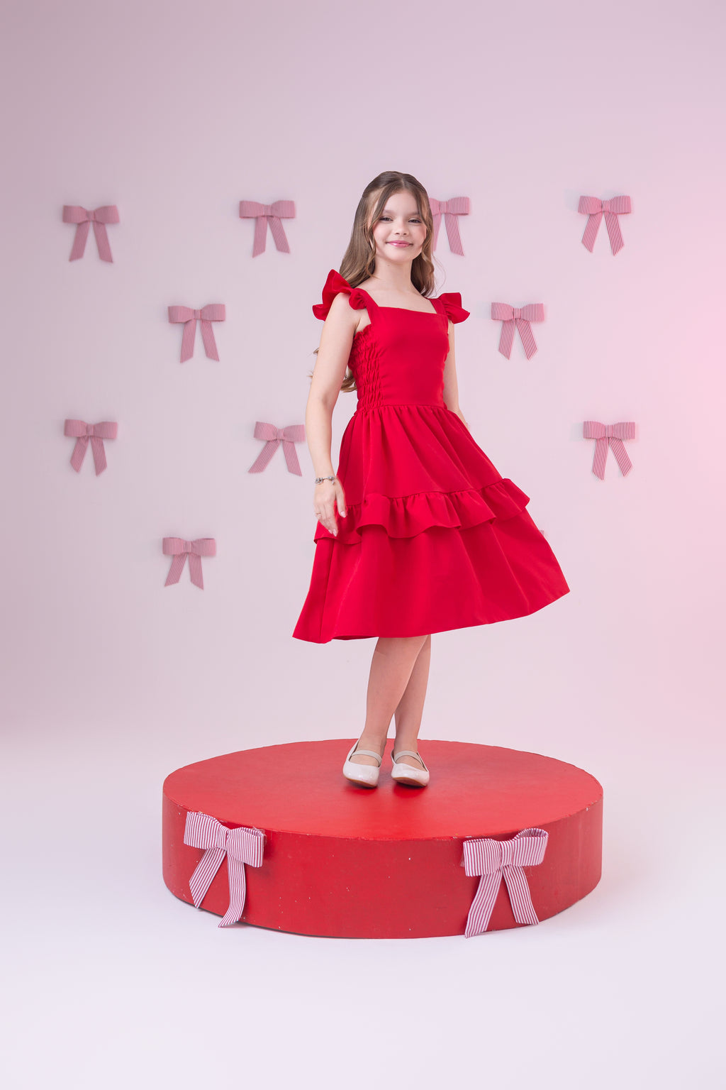 Vestido babadinho VERMELHO