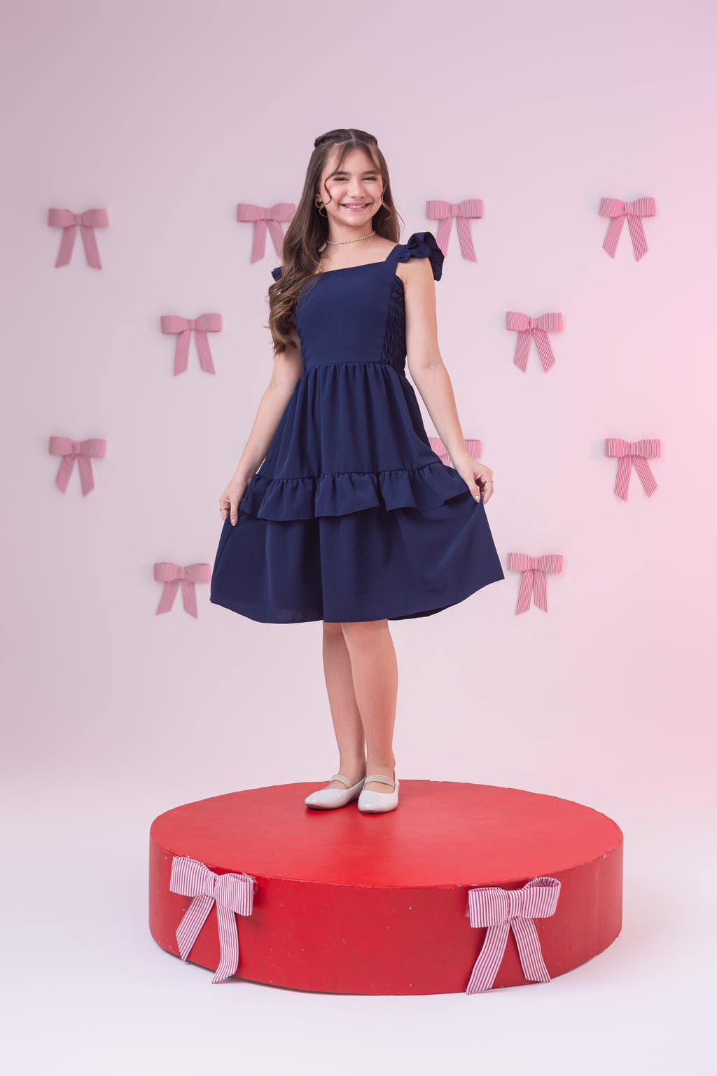 Vestido elastec babadinho AZUL MARINHO