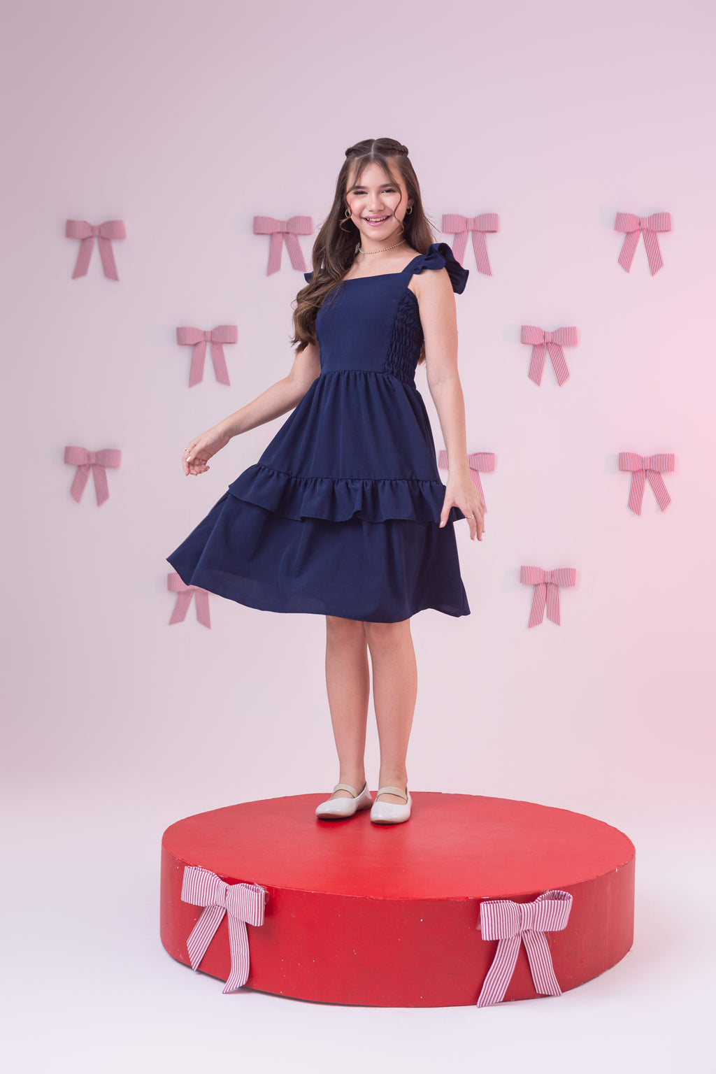 Vestido elastec babadinho AZUL MARINHO