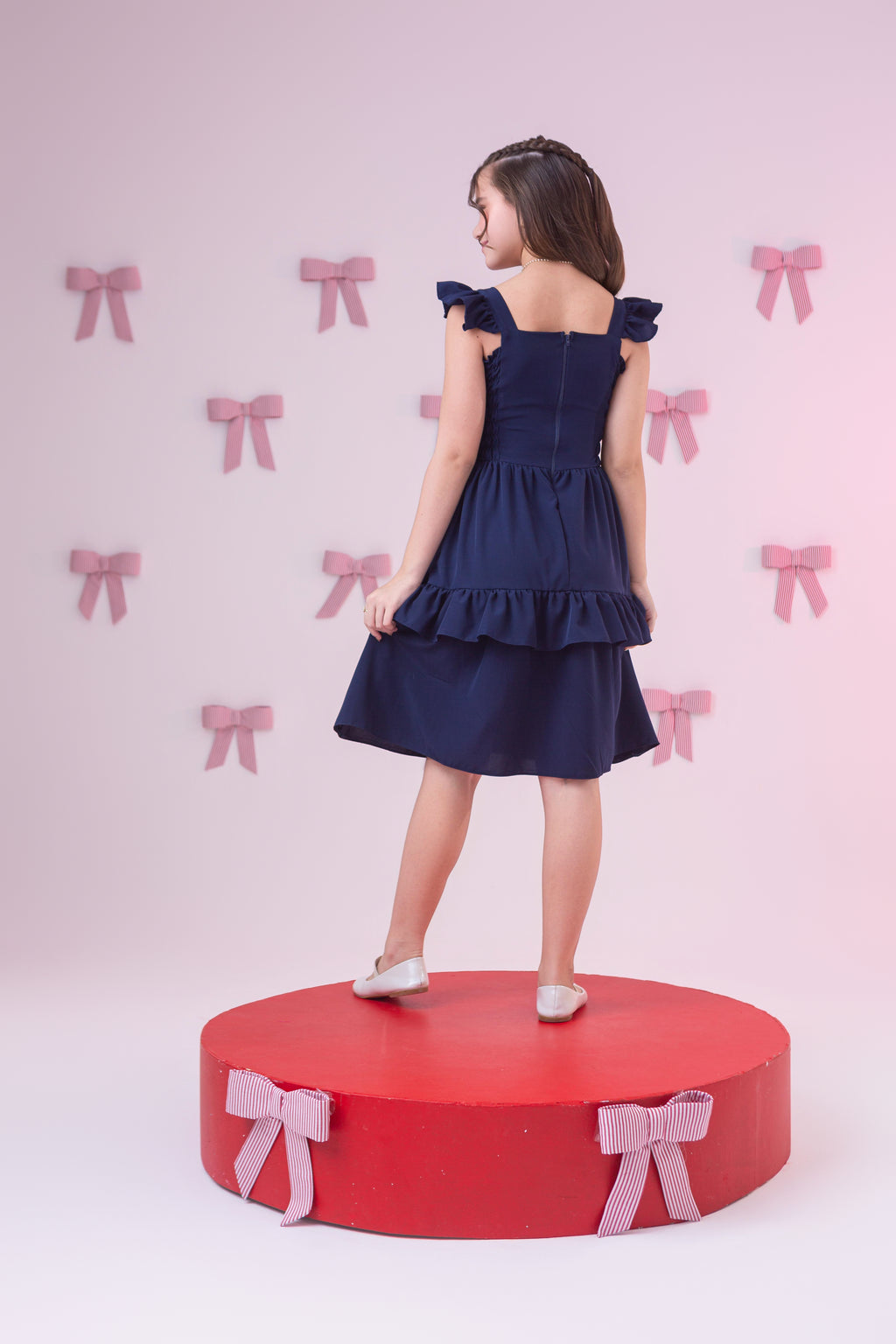 Vestido elastec babadinho AZUL MARINHO