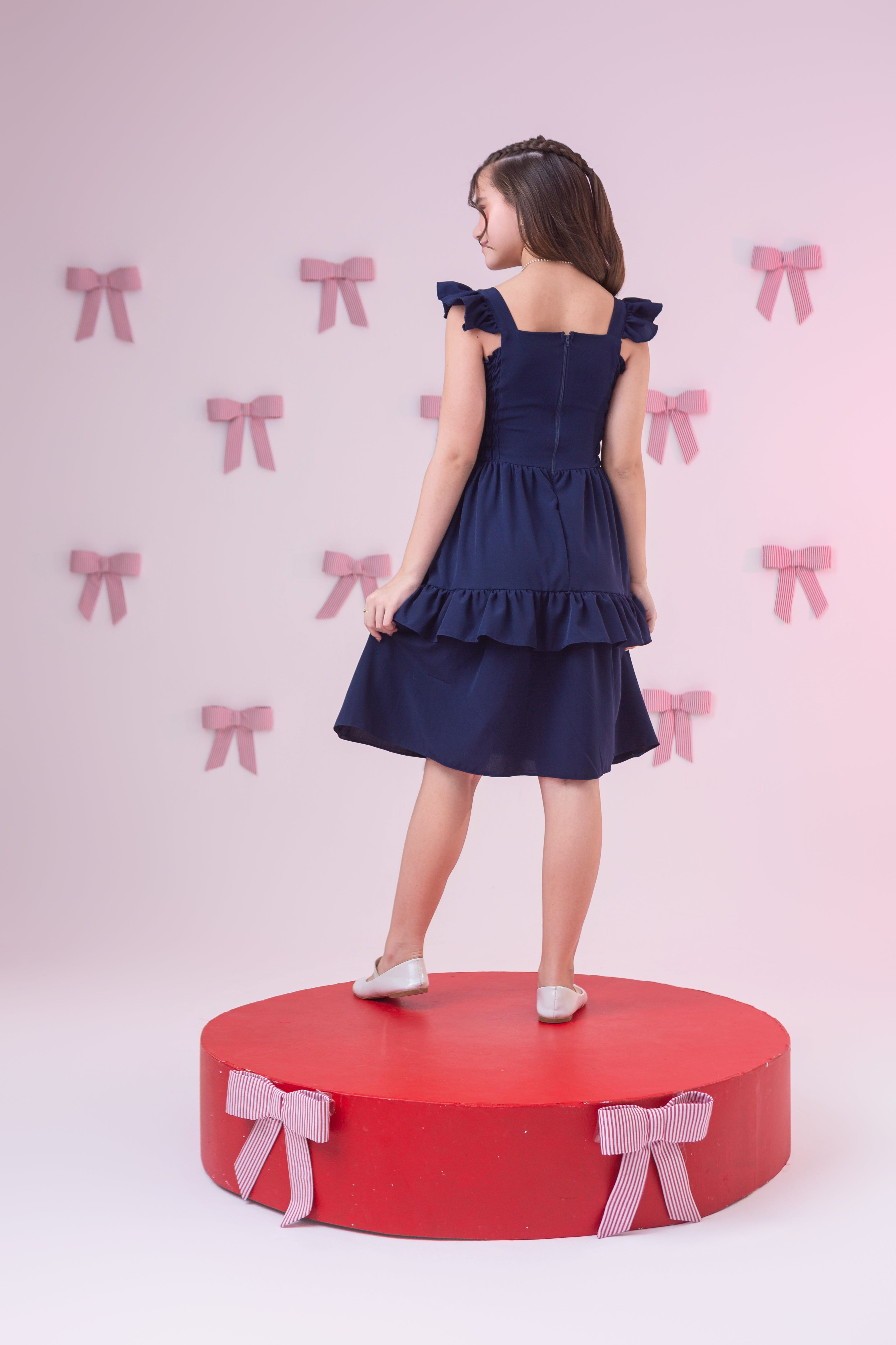 Vestido elastec babadinho AZUL MARINHO