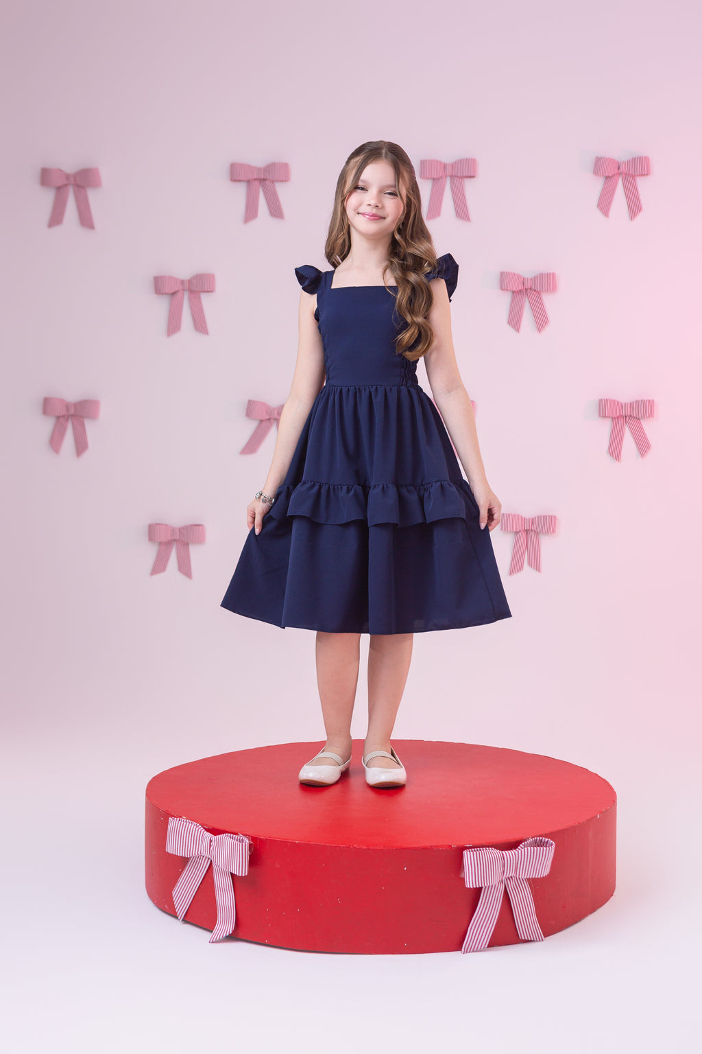 Vestido elastec babadinho AZUL MARINHO