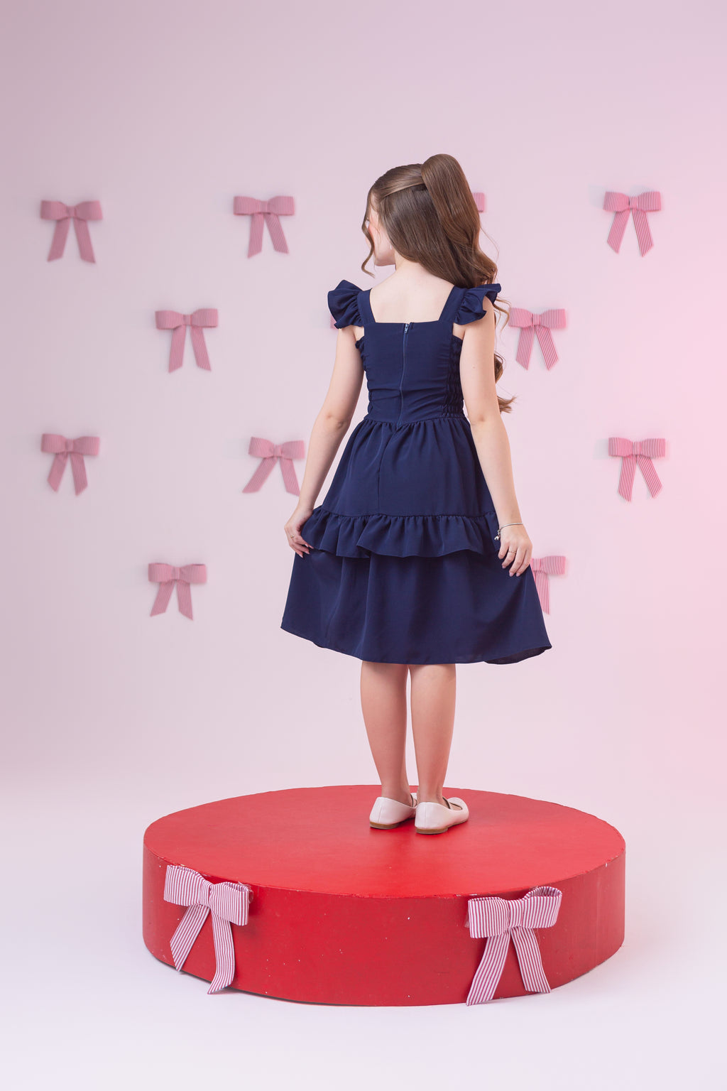 Vestido elastec babadinho AZUL MARINHO