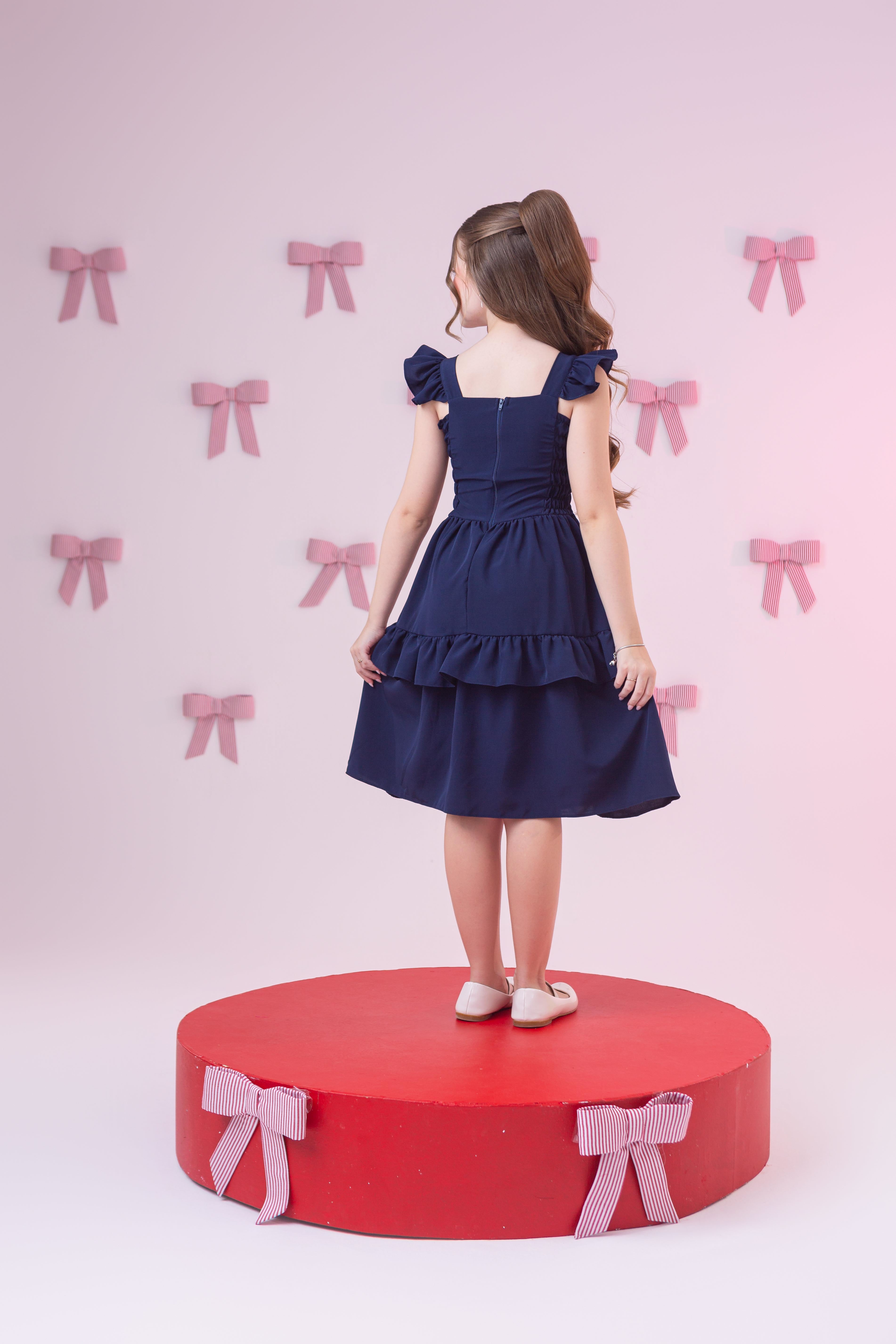 Vestido elastec babadinho AZUL MARINHO