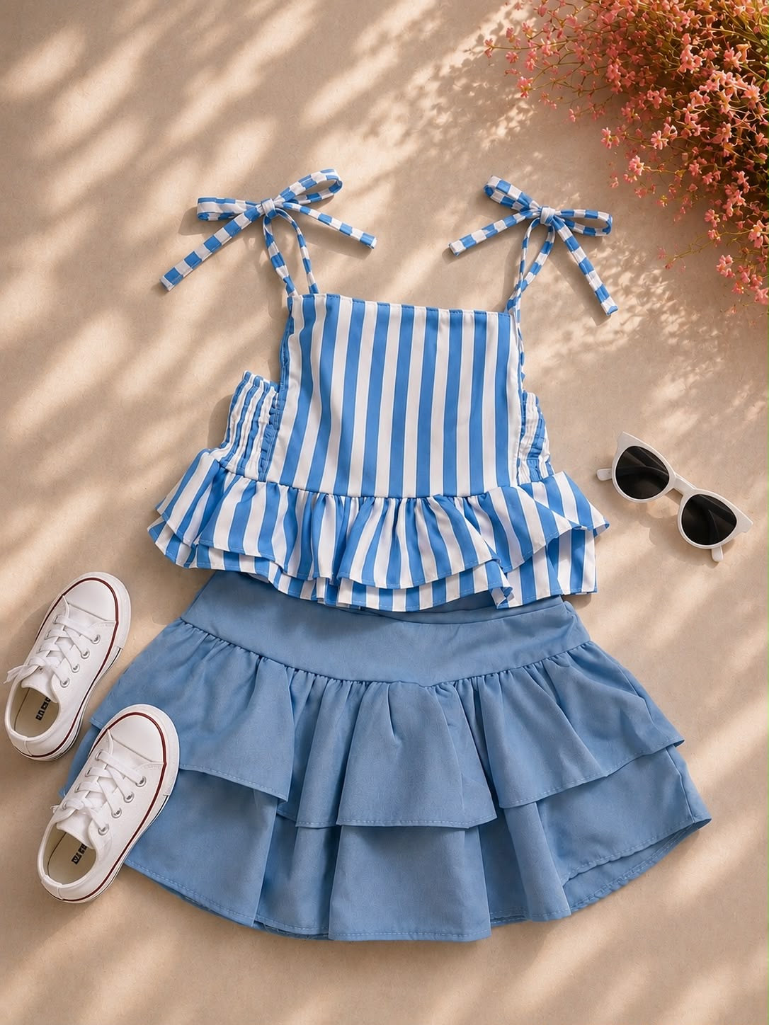 Conjunto Listrado azul