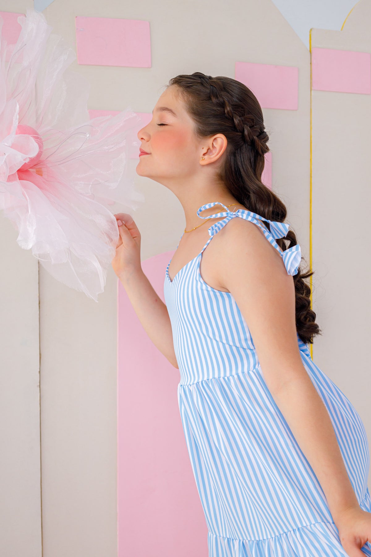 Vestido Longo Listrado