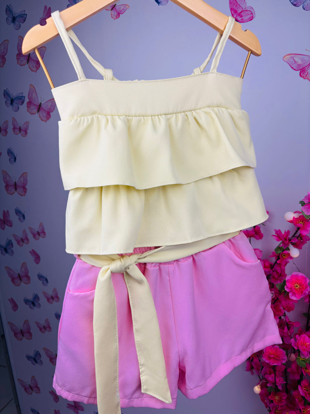Conjunto Color -  rosa e amarelo