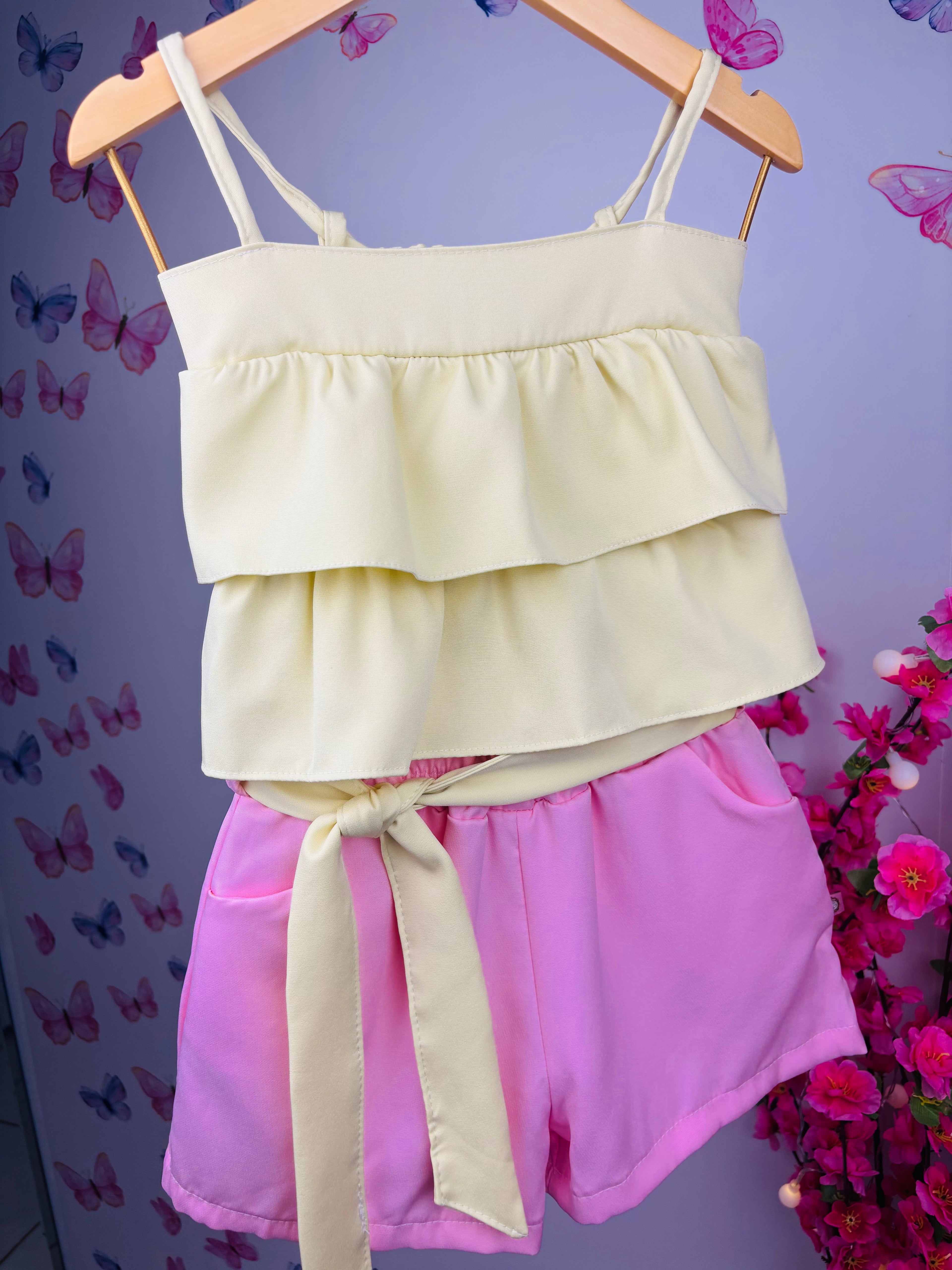 Conjunto Color -  rosa e amarelo