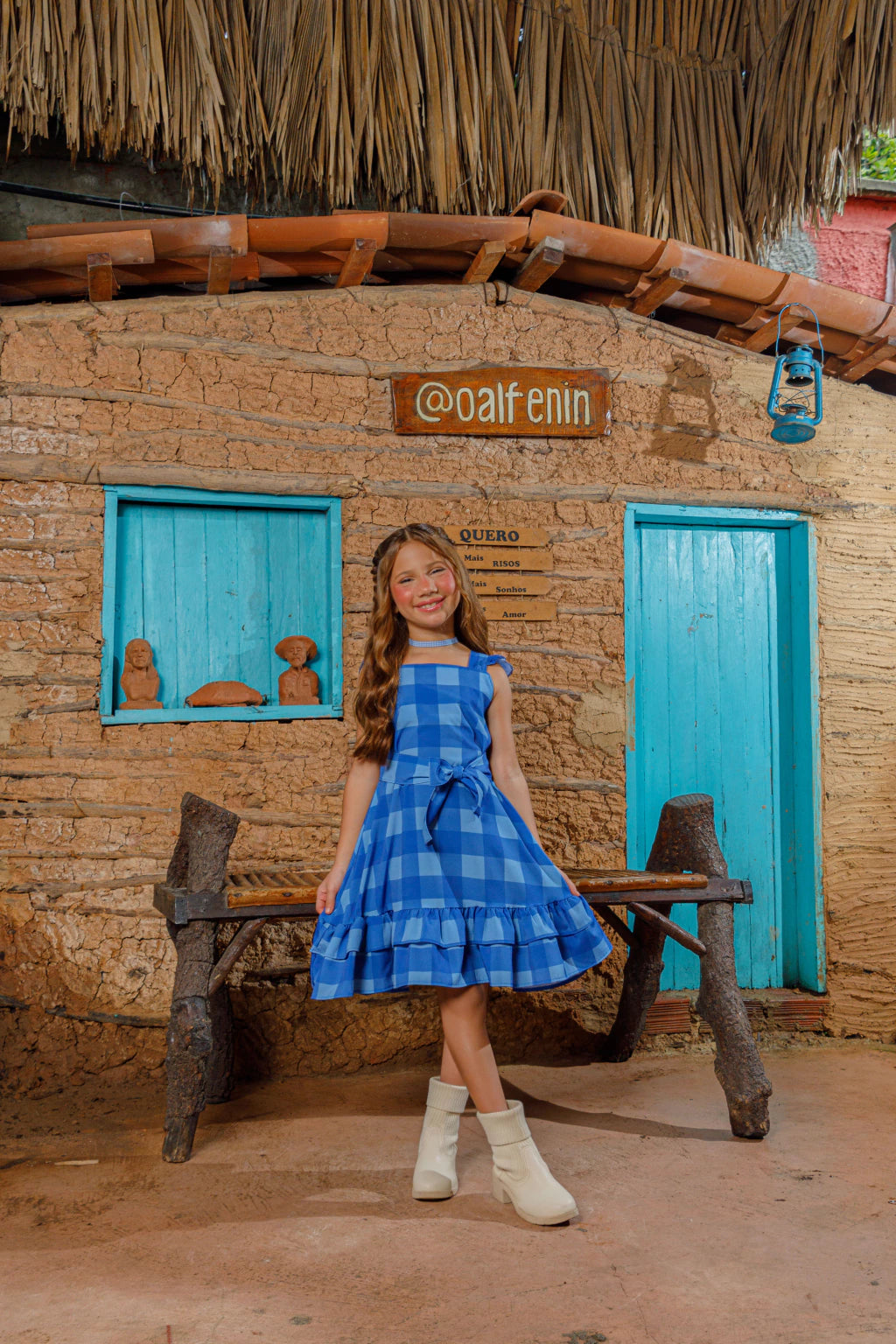 Vestido Danielle (Xadrez Azul)
