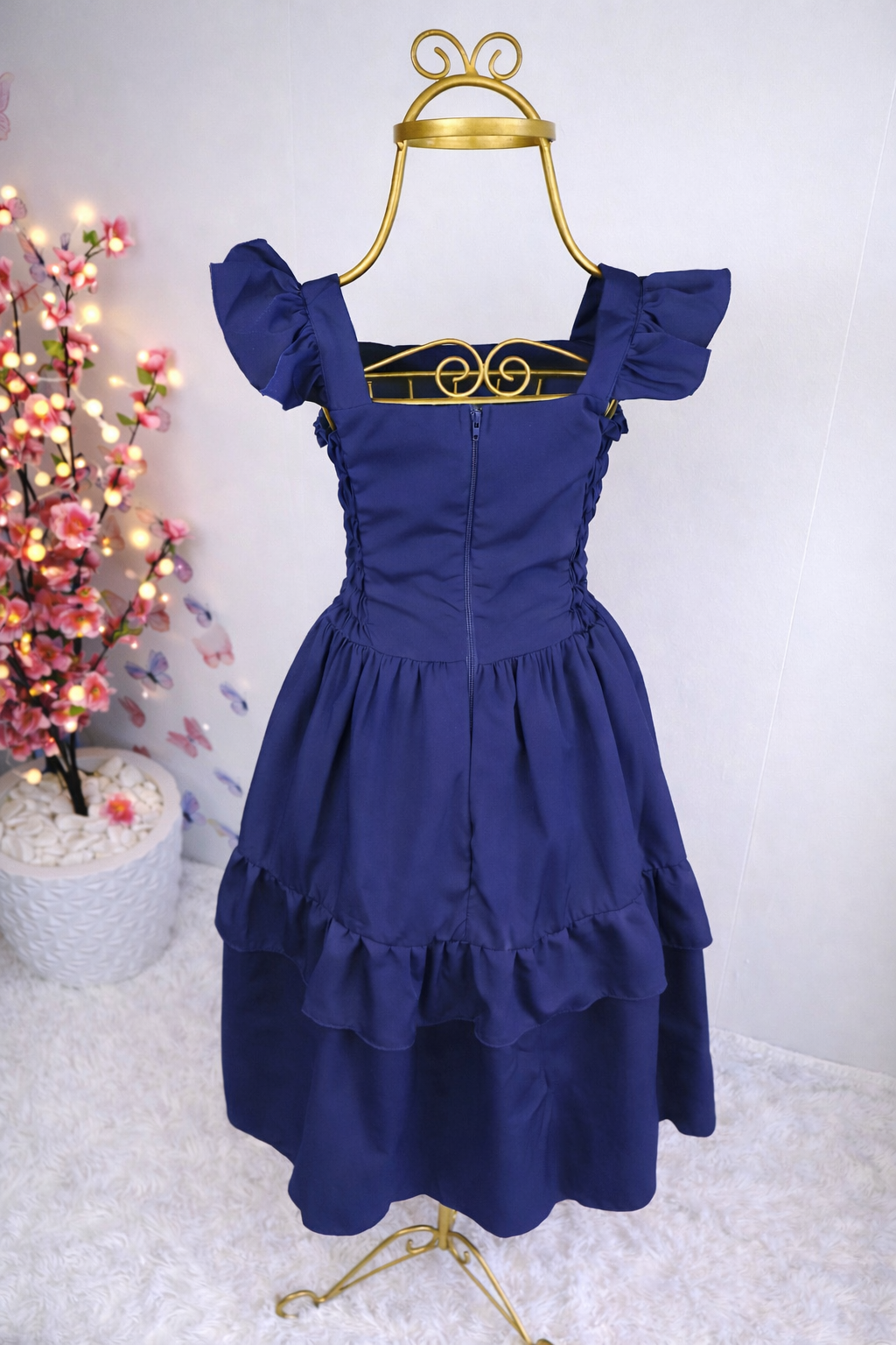 Vestido babadinho AZUL MARINHO
