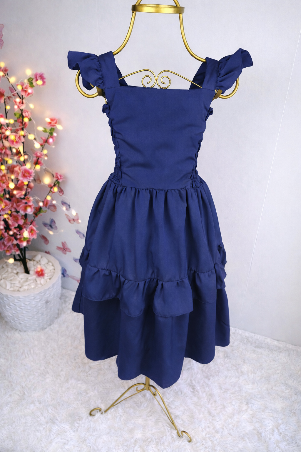 Vestido babadinho AZUL MARINHO