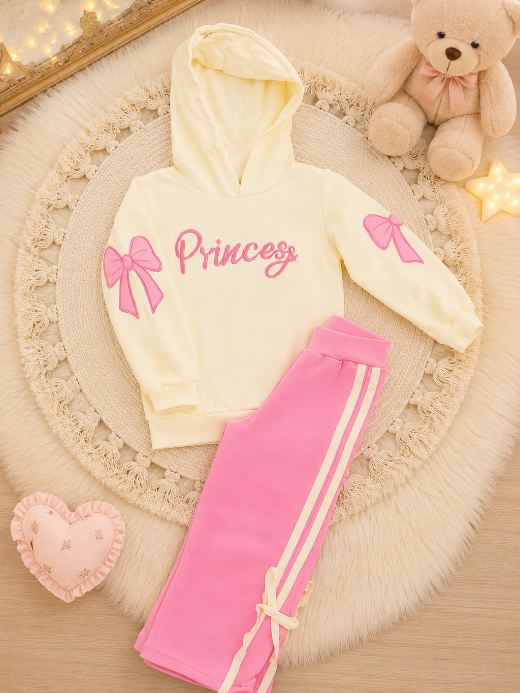 CONJUNTO ROSA MOLETOM PRINCESA