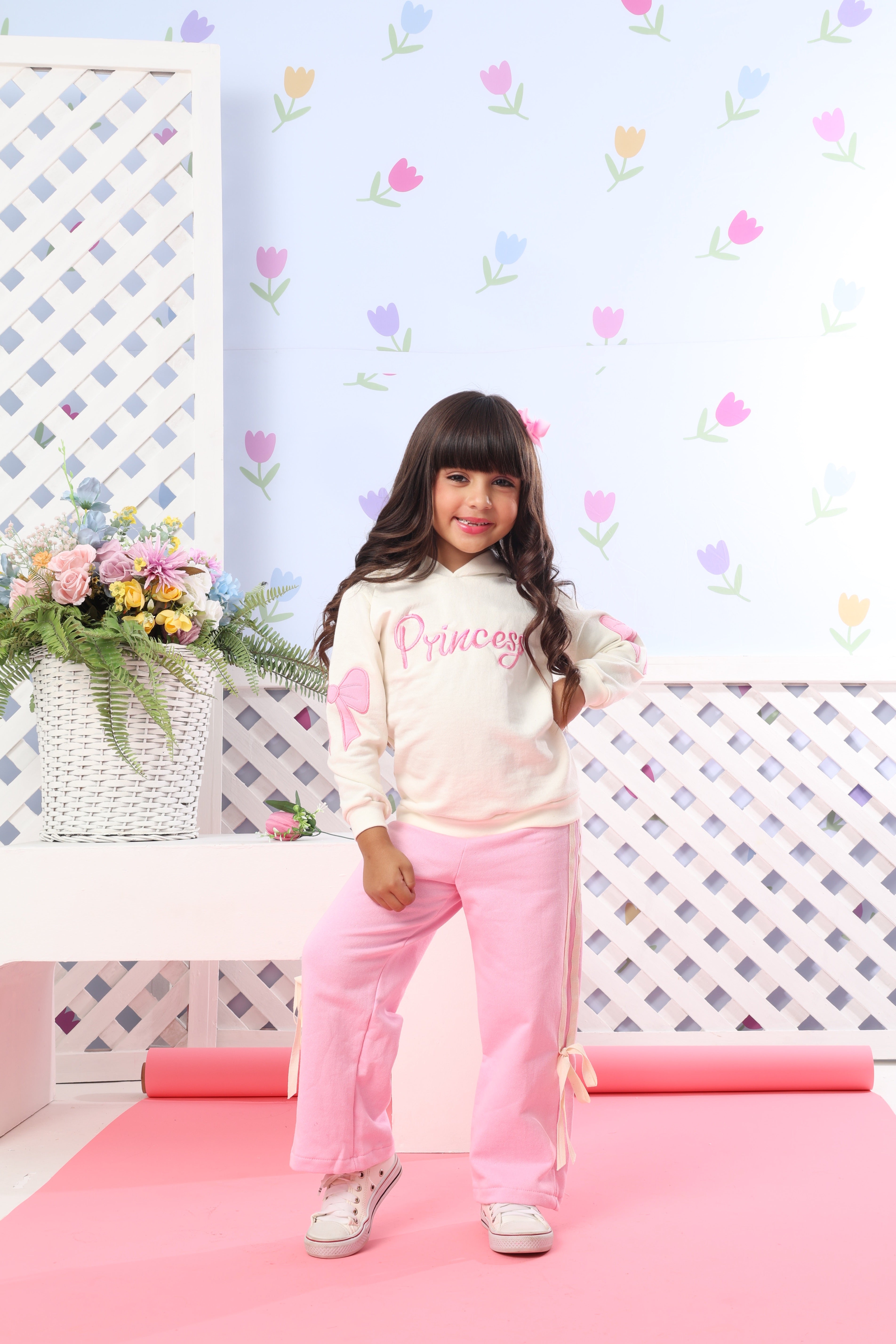 CONJUNTO ROSA MOLETOM PRINCESA