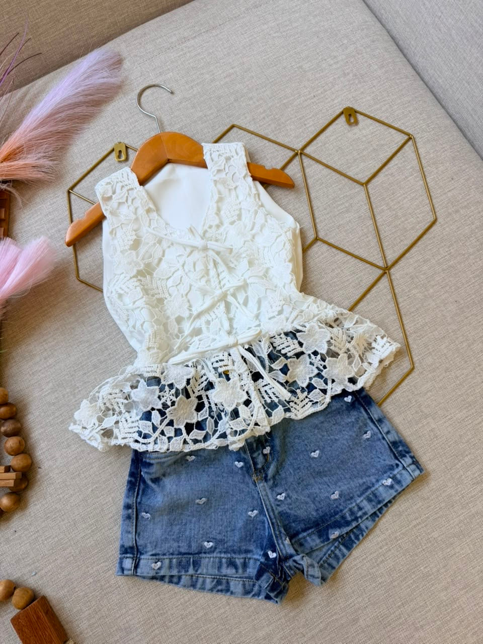 Blusa lacinho renda