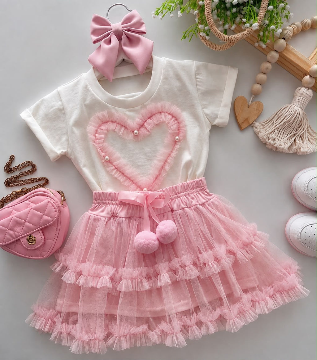 Conjunto Tule Coração