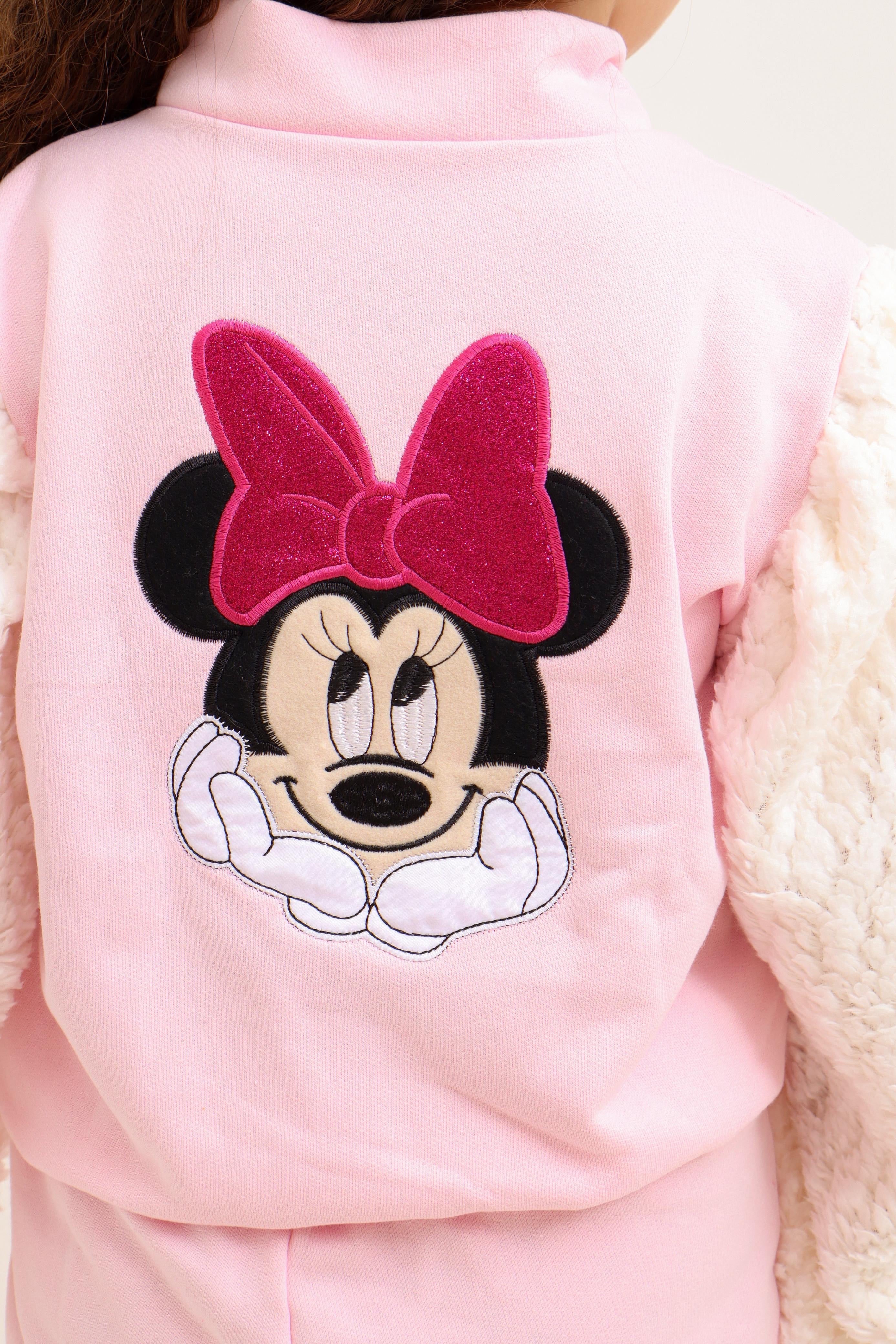 Conjunto Moletom de zíper MINNIe rosa