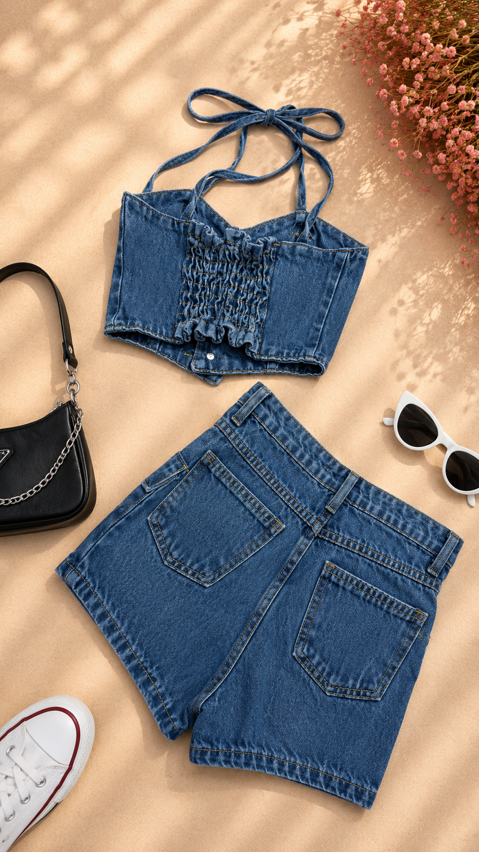 Conjunto Jeans – Short e Croped