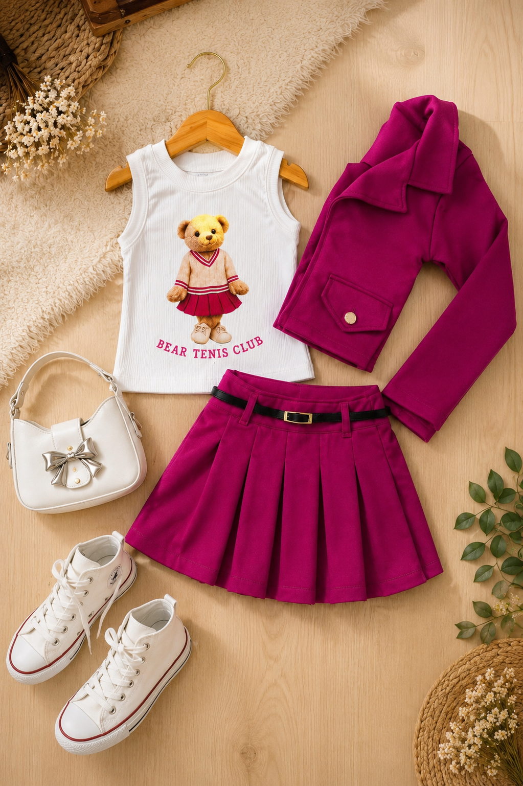 Conjunto Blazer + Short Saia- 3 cores