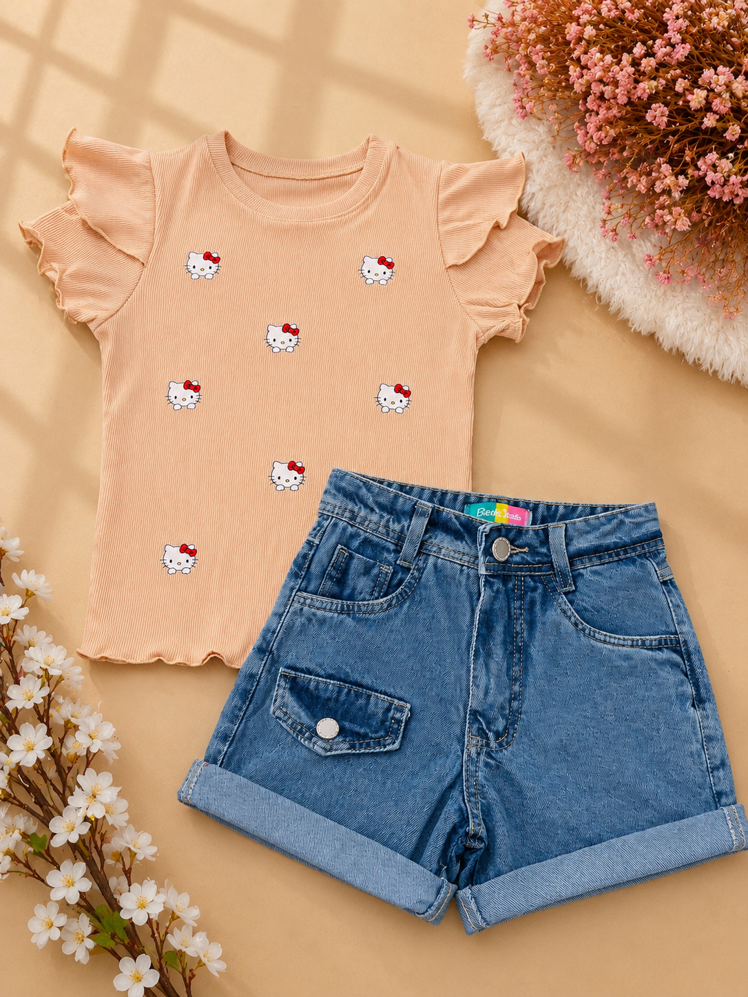 Conjunto - short jeans + blusa