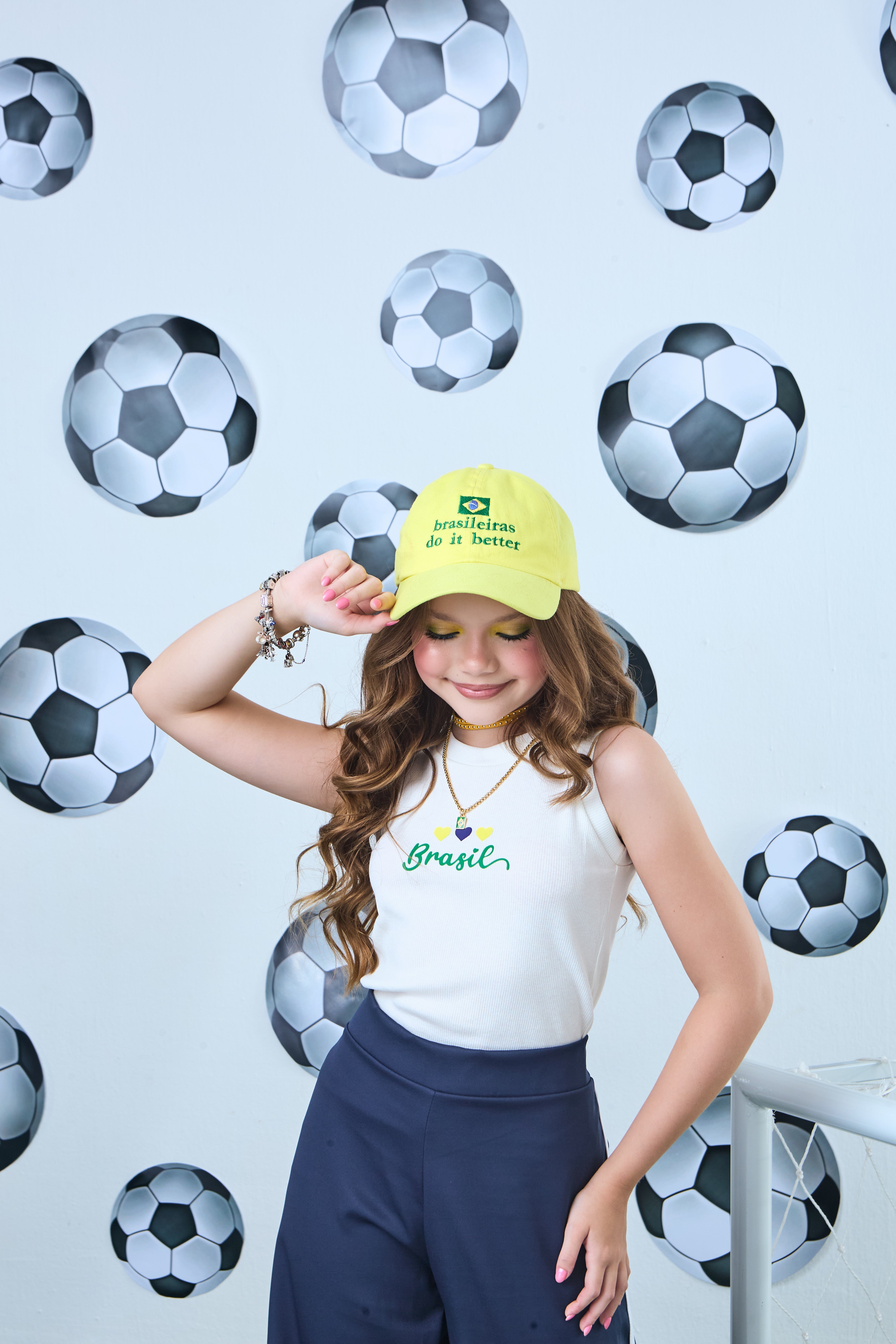 Conjunto mel cargo Brasil azul)