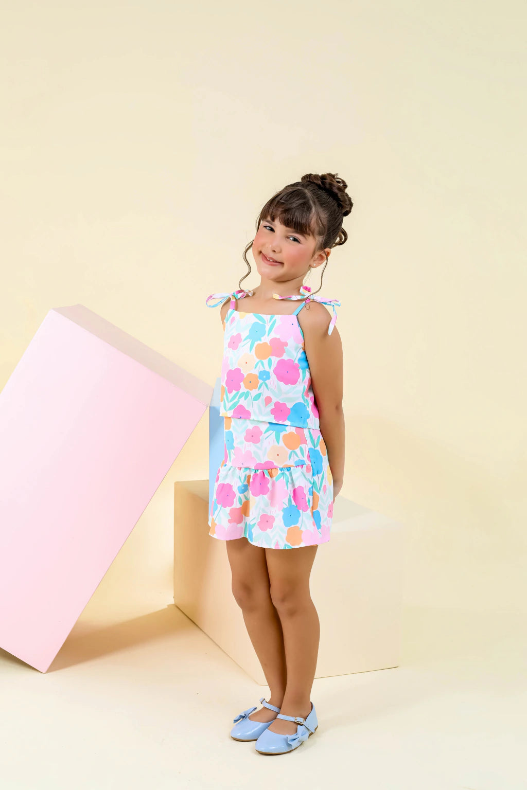 CONJUNTO PAMELA FLORAL - short saia