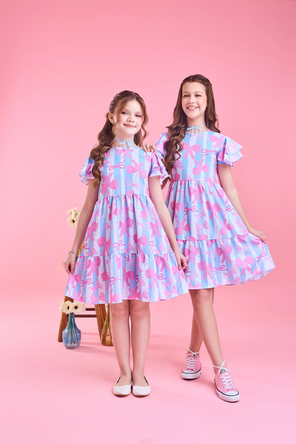 VESTIDO SORAIA LAÇO ROSA