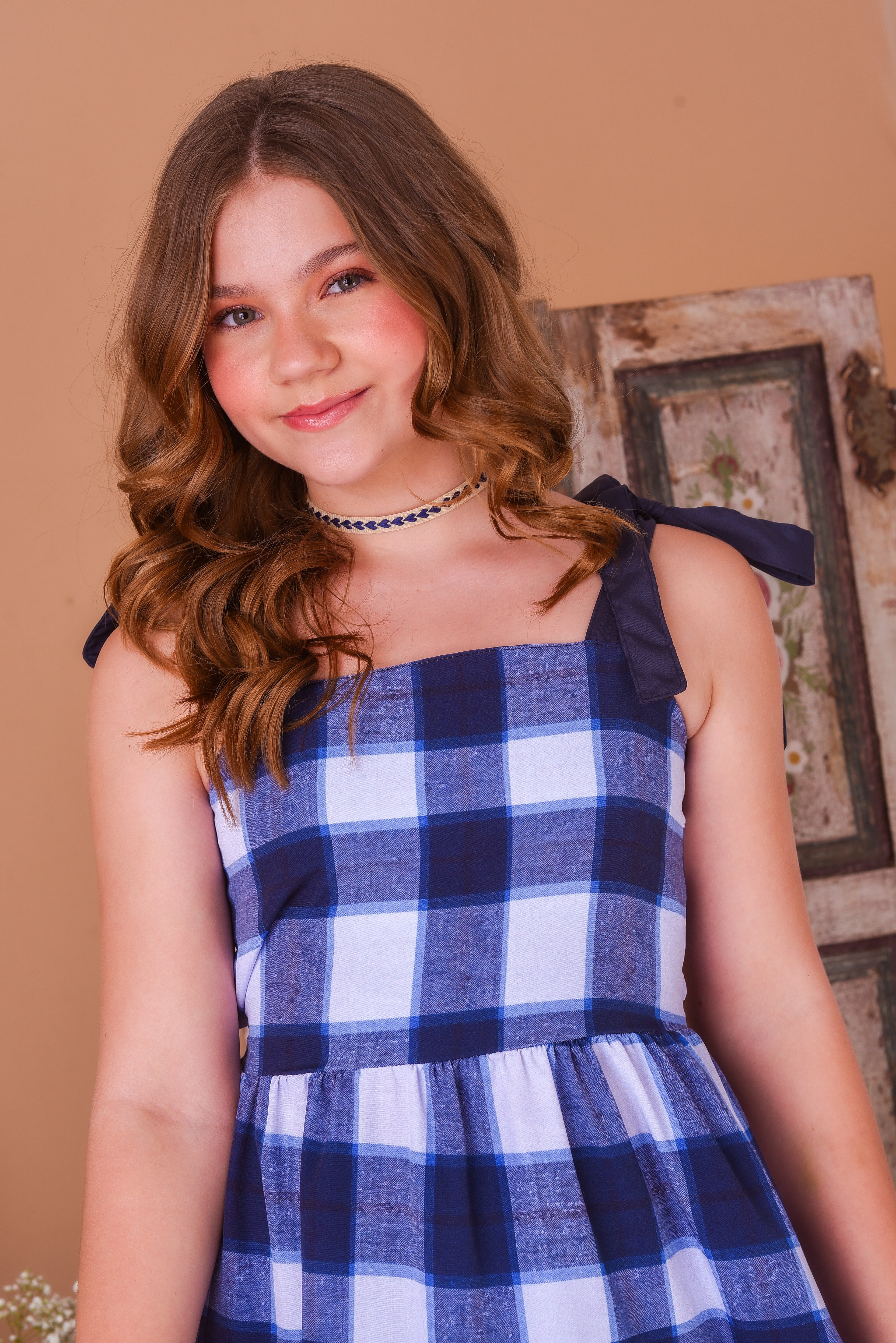 VESTIDO RAYLA AZUL XADREZ