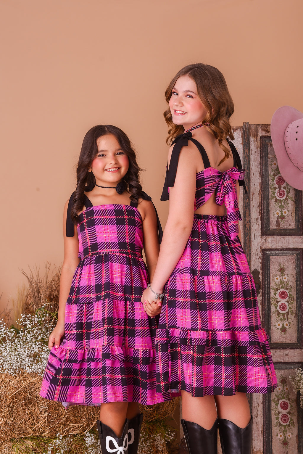 VESTIDO RAYLA ROSA XADREZ