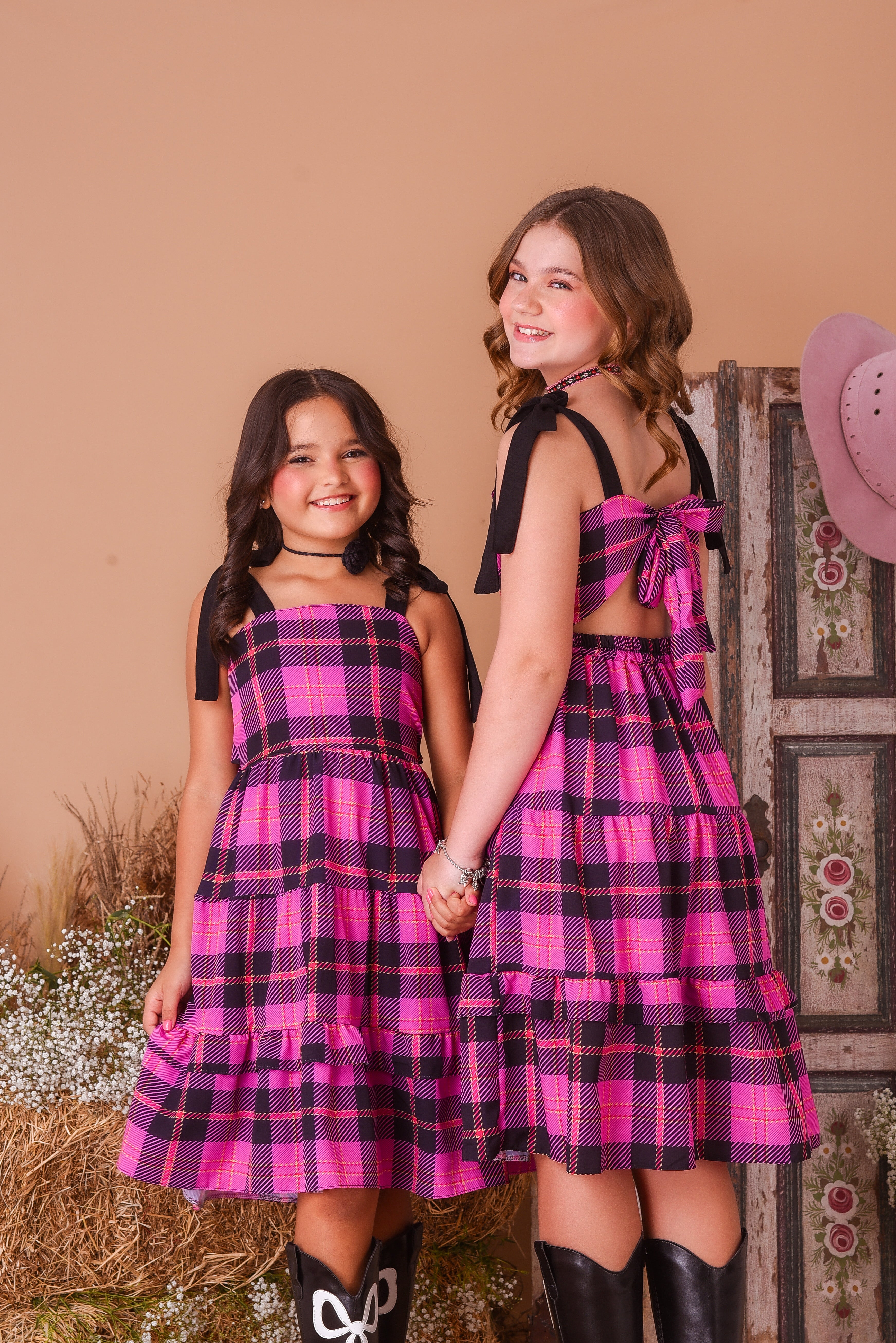 VESTIDO RAYLA ROSA XADREZ